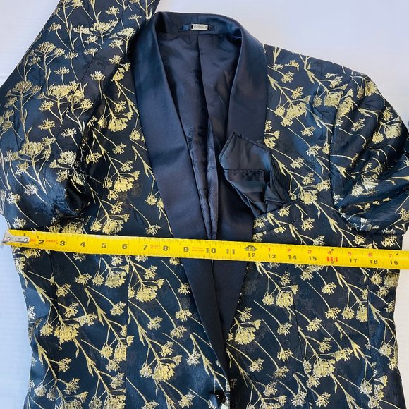 Gold Embroidered Suit Jacket exclusive STATEMENT Italy Confidence 38 R - Picture 11 of 12